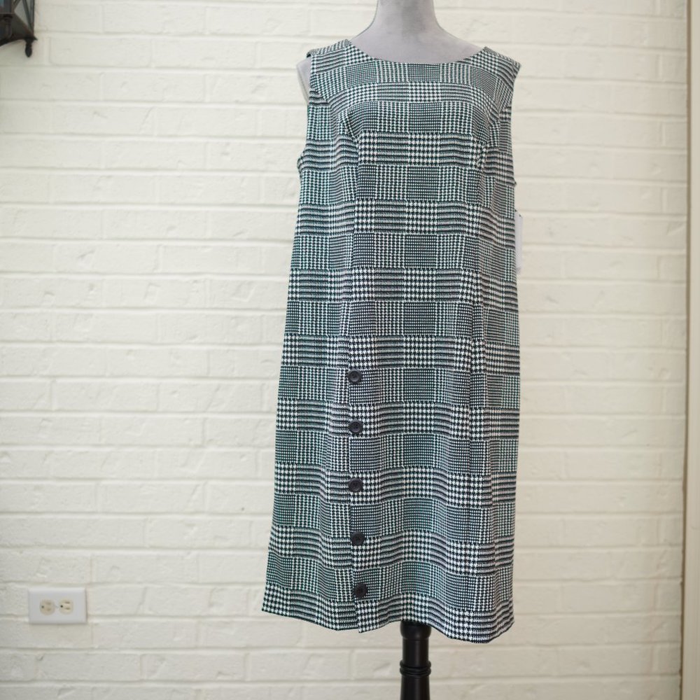 Plaid Black and White Column Dress